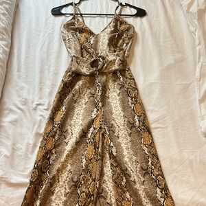 Snake print wide- leg jumpsuit